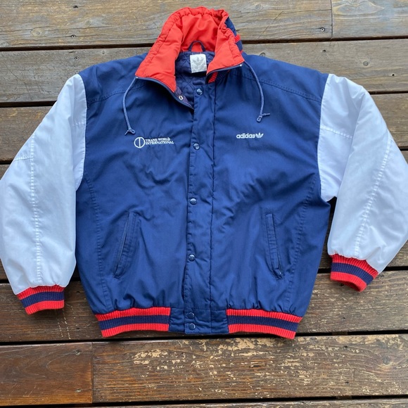 adidas Other - Adidas vintage bomber jacket Americana 80’s 90’s trifoil logo snap button
